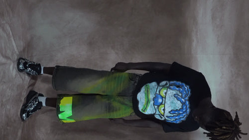 custom pray paint jorts